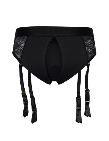 BOLD. REVA STRAP-ON GARTER BRIEF WITH DILDO, S