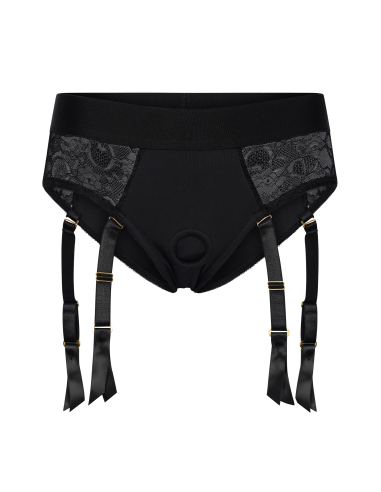BOLD. REVA STRAP-ON GARTER BRIEF WITH DILDO, XL