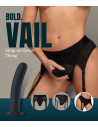 BOLD. VAIL STRAP-ON GARTER THONG WITH DILDO, S