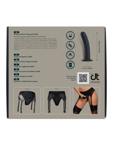 BOLD. VAIL STRAP-ON GARTER THONG WITH DILDO, S