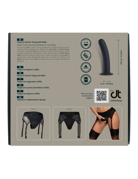BOLD. VAIL STRAP-ON GARTER THONG WITH DILDO, XL