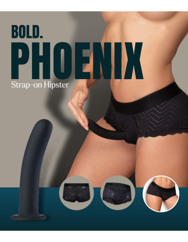 BOLD. PHOENIX STRAP-ON HIPSTER WITH DILDO, M