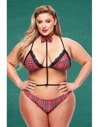 TEACHERS PET 3PC BADDIE SCHOOLGIRL SET TARTAN, QS