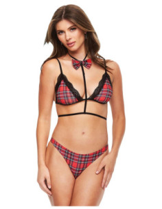 TEACHERS PET 3 PC BADDIE SCHOOLGIRL SET TARTAN, M/L
