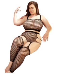 IN THE MOOD 2PC TOP & CROTCHLESS BODYSTOCKING BLACK, QS