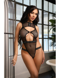 BARBED WIRE FISHNET BODYSUIT BLACK, M/L 2