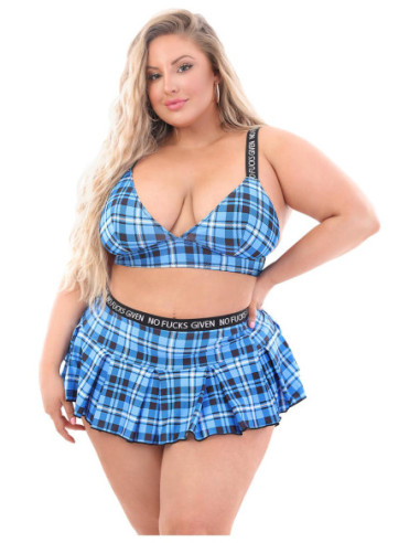 NO FUCKS GIVEN PLEAT SKIRT SEPARATE BLUE, QS