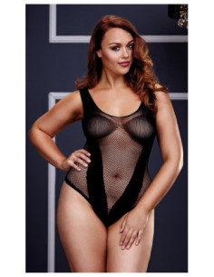 FISHNET JAQUARD V TEDDY BLACK,  QS 2