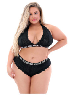 NOT YOUR BITCH LACE BRALETTE & CHEEKY PANTY BLACK, QS