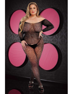 Czarne bodystocking Lapdance Long Sleeve Lace