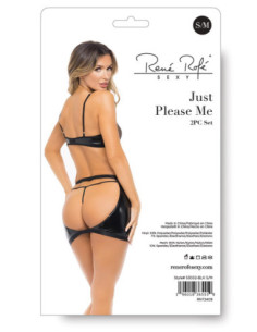 JUST PLEASE ME 2PC SET BLACK, S/M 2