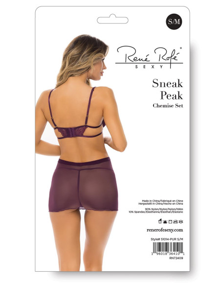 SNEAK PEAK CHEMISE SET PURPLE, M/L
