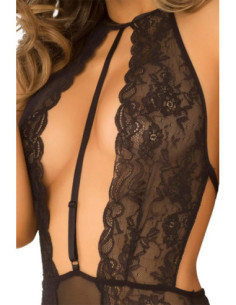HOT PURSUIT LACE BODYSUIT BLACK, M/L