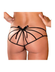 CROTCHLESS CAGE BACK BOYSHORT BLACK, M/L