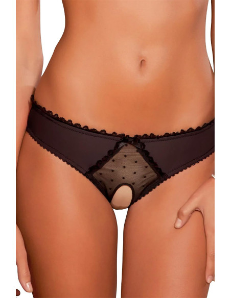 CROTCHLESS FRILLS PANTY BLACK, S/M