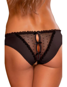 CROTCHLESS FRILLS PANTY BLACK, S/M 2