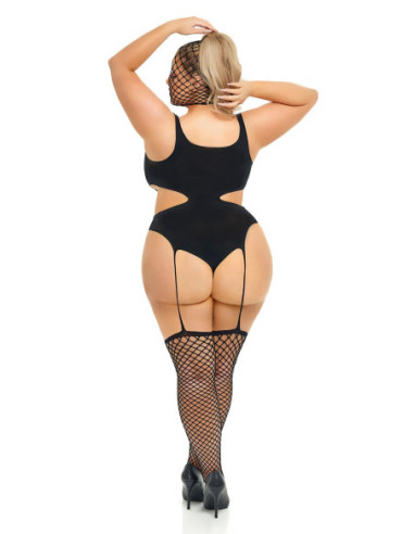 SIN N CHILL BODYSTOCKING WITH MASK BLACK, QS