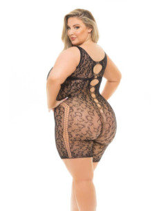 ANIMAL INSIDE BIKE SHORT BODYSTOCKING BLACK, PLUS SIZE