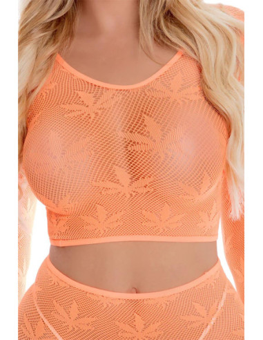 LEAF IT TO ME SHORT SET ORANGE, OS