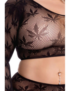 LEAF IT TO ME SHORT SET BLACK, PLUS SIZE
