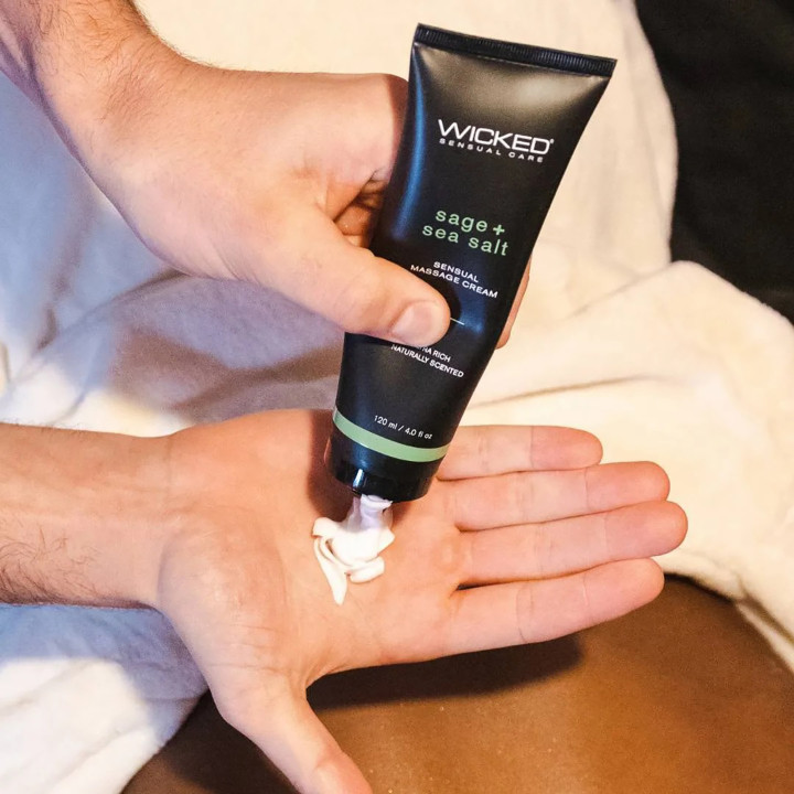 WICKED SENSUAL MASSAGE CREAM 120ML SAGE AND SEASALT SCENTED