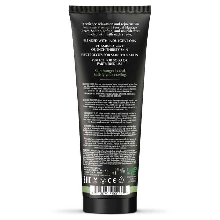 WICKED SENSUAL MASSAGE CREAM 120ML SAGE AND SEASALT SCENTED