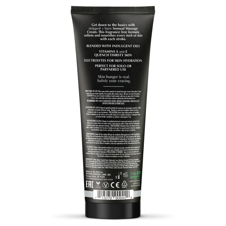 WICKED SENSUAL MASSAGE CREAM 120ML STRIPPED AND BARE UNSCENTED