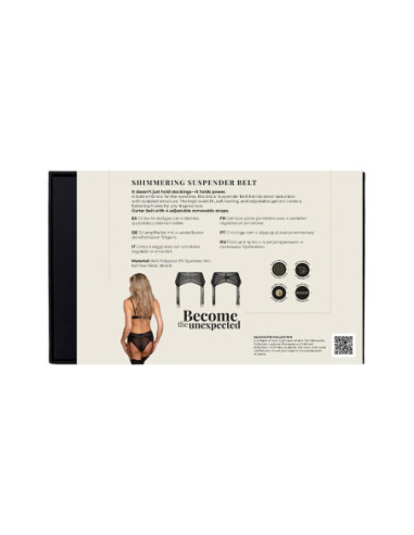 GUILTY PLEASURE SHIMMERING SUSPENDER BELT, L/XL