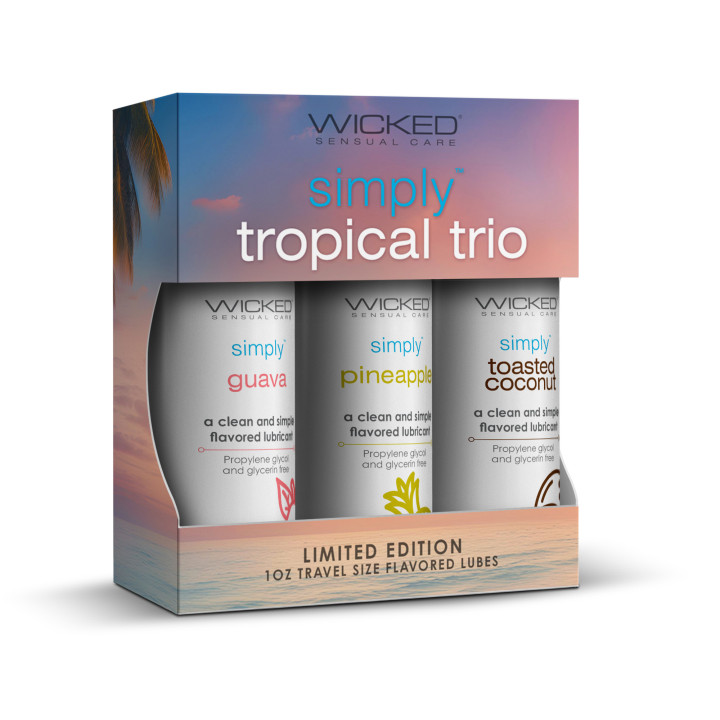 WICKED SIMPLY TROPICAL TRIO WATERBASED LUBRICANT 3X30ML