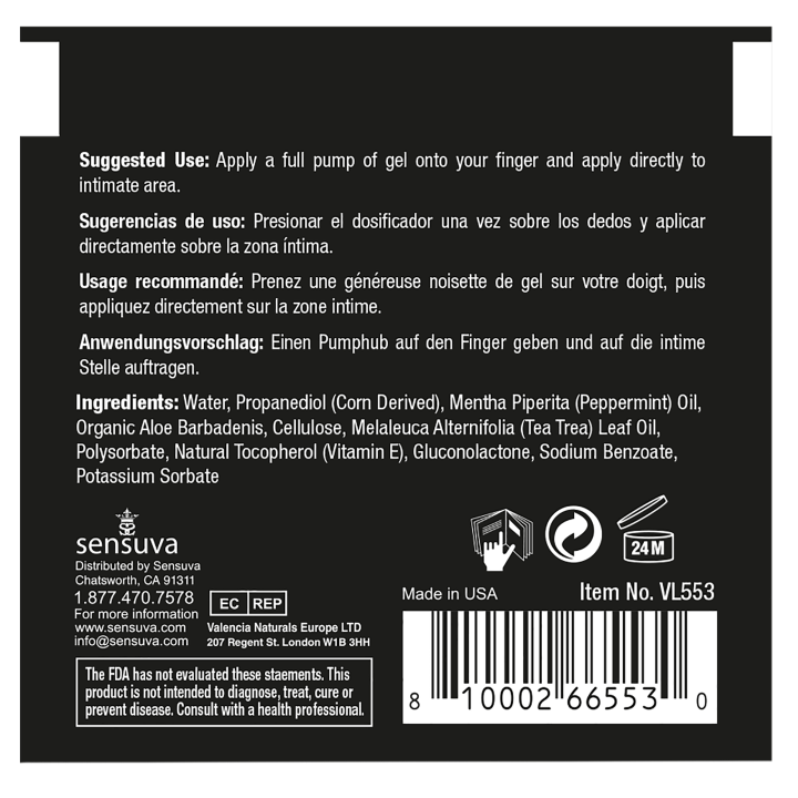 SENSUVA TUSH TINGLE ANAL STIMULATION GEL 6 ML
