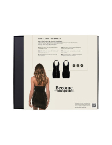 GUILTY PLEASURE HELIX HALTER DRESS BLACK, XXL