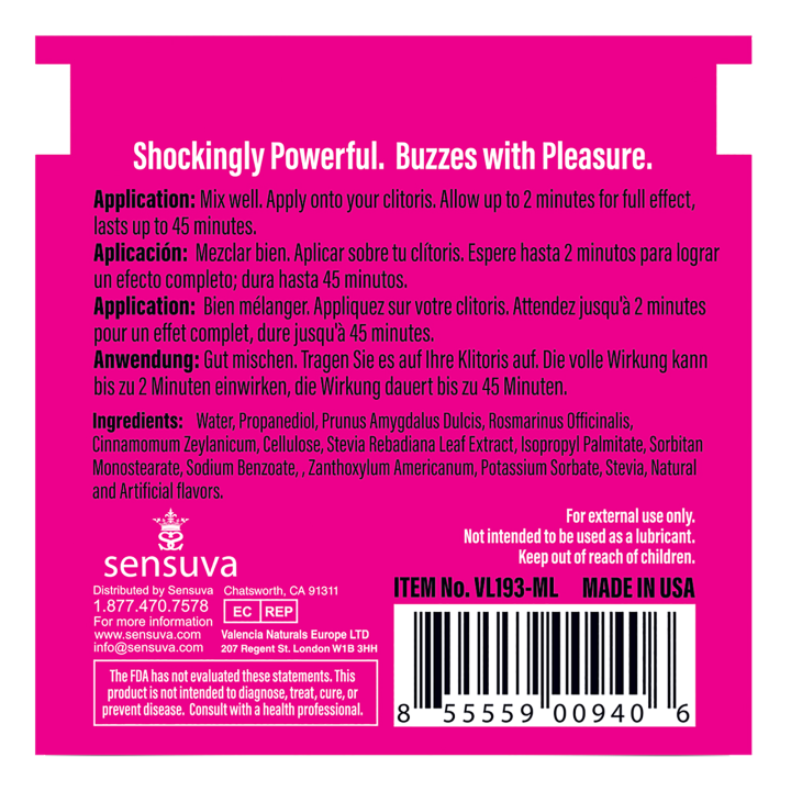 SENSUVA ON ORIGINAL AROUSAL GEL 6 ML