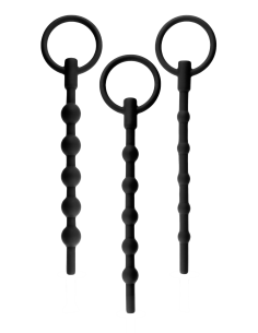 NMC 3 IN 1 SILICONE URETHRAL SOUND KIT SET BLACK