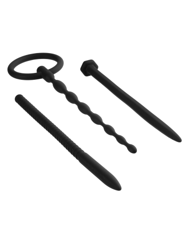 NMC 3 IN 1 SILICONE URETHRAL SOUND KIT SET BLACK
