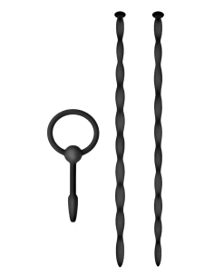 NMC 3 IN 1 SILICONE URETHRAL SOUND KIT SET BLACK