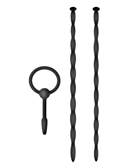 NMC 3 IN 1 SILICONE URETHRAL SOUND KIT SET BLACK
