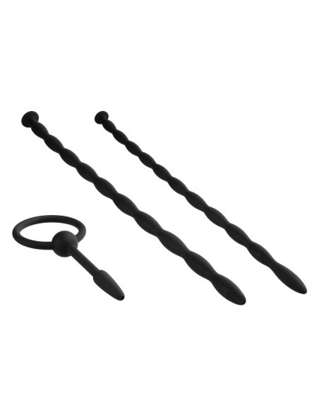 NMC 3 IN 1 SILICONE URETHRAL SOUND KIT SET BLACK