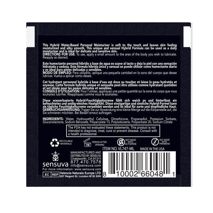 SENSUVA HYBRID PERSONAL MOISTURIZER BLUEBERRY MUFFIN 6 ML