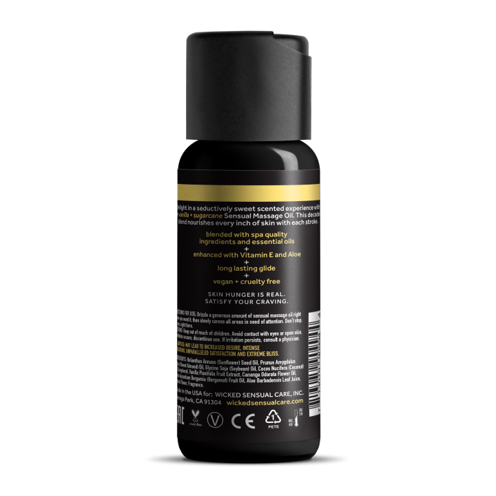 WICKED SENSUAL MASSAGE OIL VANILLA SUGARCANE 120ML