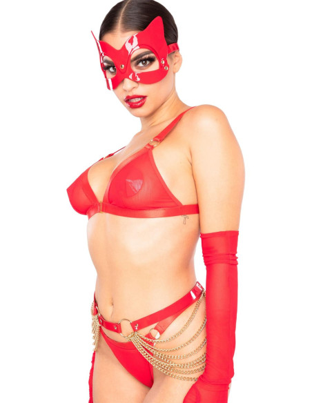 KINKY DIVA CAT MASK RED