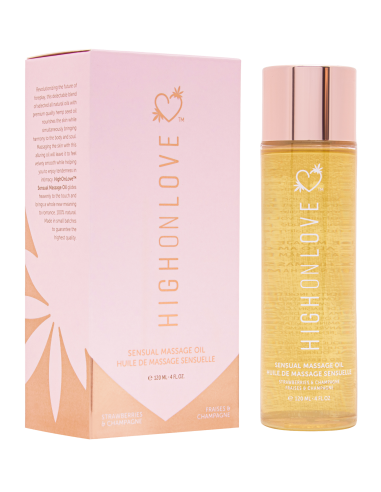 HIGH ON LOVE MASSAGE OIL STRAWBERRIES AND CHAMPAGNE 120ML