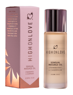 HIGH ON LOVE MASSAGE OIL STRAWBERRIES AND CHAMPAGNE MINI 30 ML