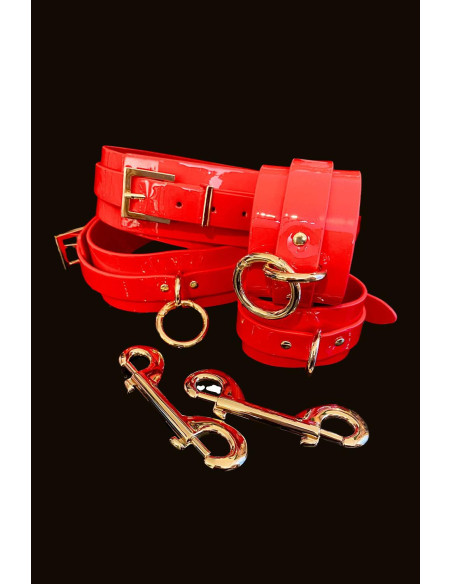 KINKY DIVA WRIST & THIGH CUFFS RED