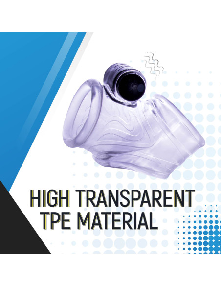 NMC TPE PENIS SLEEVE WITH 10 DYNAMIC RHYTHMS VIBRATING BULLET CLEAR