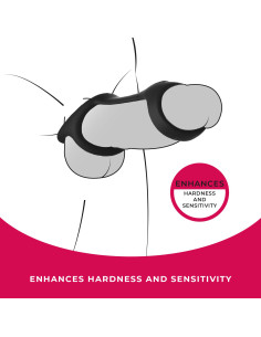 NMC SILICONE COCK STRAP WITH BALL STRETCHER BLACK 2
