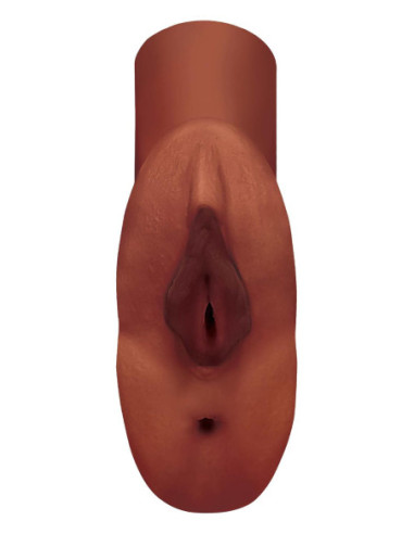 PDX PLUS PERFECT PUSSY DOUBLE STROKER BROWN