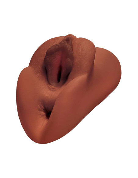 PDX PLUS PERFECT PUSSY DOUBLE STROKER BROWN