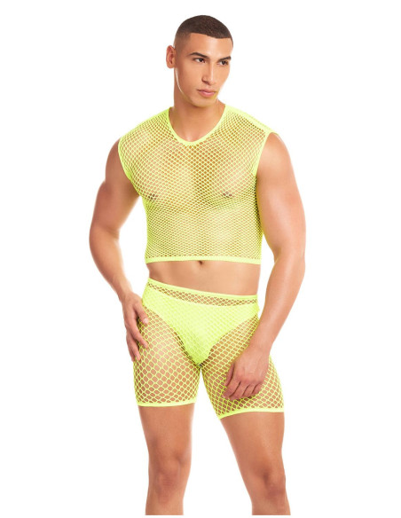 RAINBOW PARTY NET-BULA 3 PCS SET YELLOW, S/M