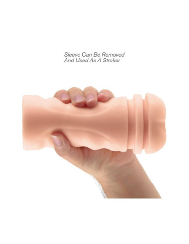 PDX EXTREME MEGA GRIP VIBRATING STROKER PUSSY WHITE