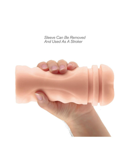 PDX EXTREME MEGA GRIP VIBRATING STROKER PUSSY WHITE